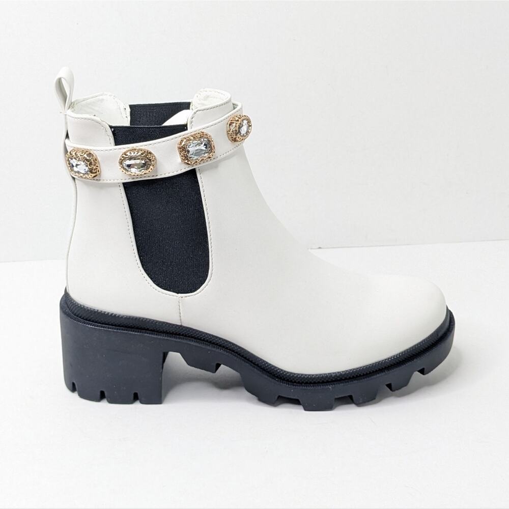 Steve Madden Amulet Chelsea Boots, White, Women's 8.5 - Picture 2 of 7